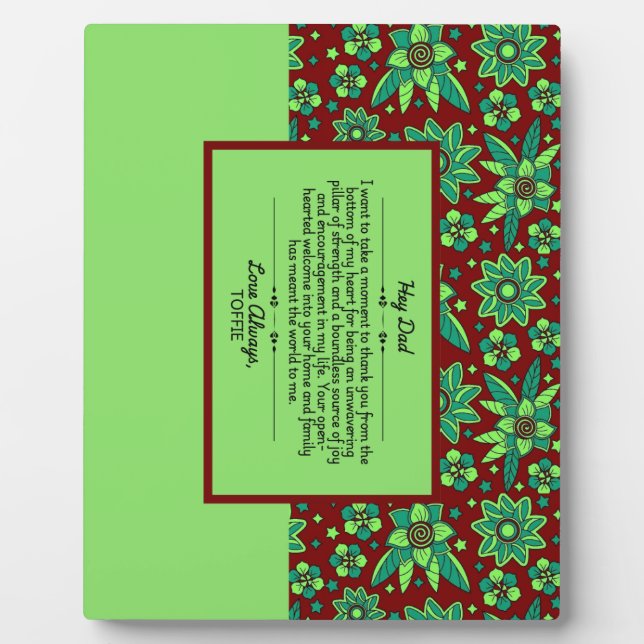 Tabletop Plaque with Easel (Front)