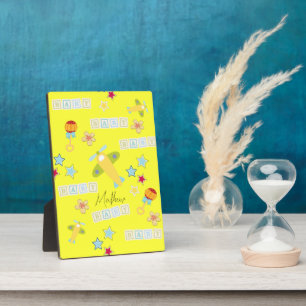 Tabletop Plaque with Easel Baby Yellow Aeroplane