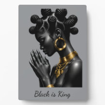 Tabletop Plaque with Easel black is king