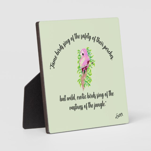 Tabletop Plaque with Easel :  Exotic Bird (Front)