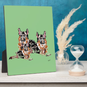 Tabletop Plaque with Easel :  GERMAN SHEPHERDS