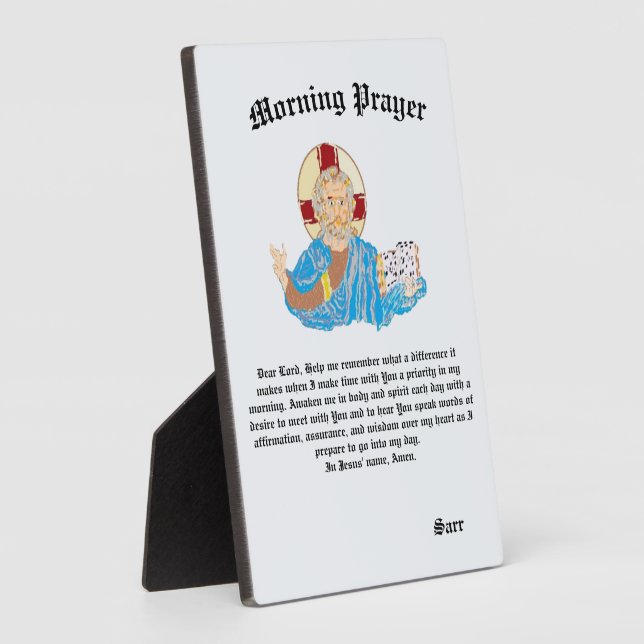 Tabletop Plaque with Easel : Morning Prayer (Side)