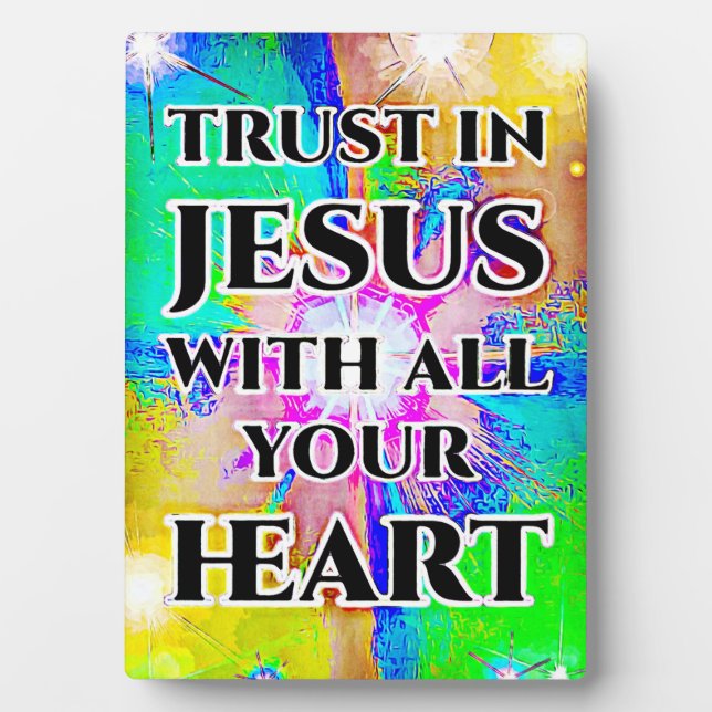 Tabletop Plaque with Easel Trust in Jesus (Front)