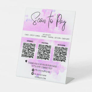 *~* Tabletop QR PAYMENT - Table Tent Pedestal Sign