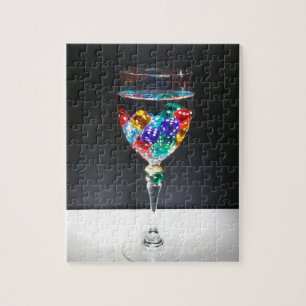 Tabletop RPG   Colourful Role Play D6 Dice in Glas Jigsaw Puzzle