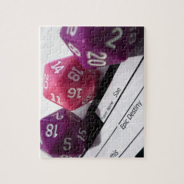 Tabletop RPG | PNP Role Play Character Sheet Dice Jigsaw Puzzle (Vertical)