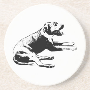 Tabletop Smile—Relaxed Pup Close-Up Coaster