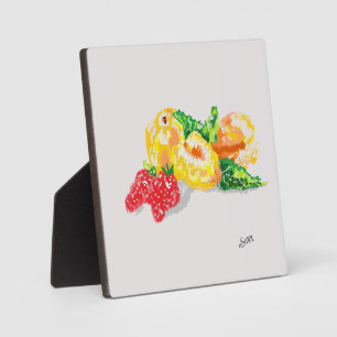 Tabletop W/Canvas : Fruit For The Day Plaque