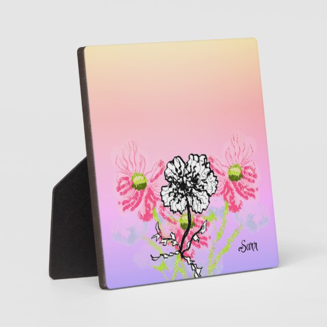 Tabletop W/Canvas : Wild Flowers Plaque (Front)