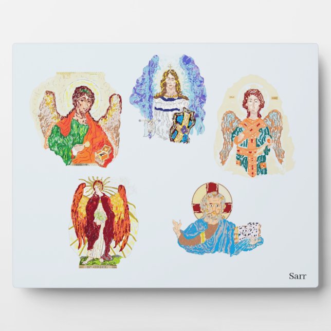 Tabletop  with Easel : Archangels / Christ Plaque (Front)