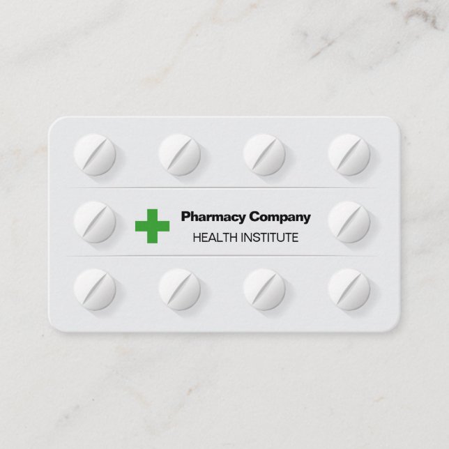 Tablets Pills Box Professional Medical Cross Business Card (Front)