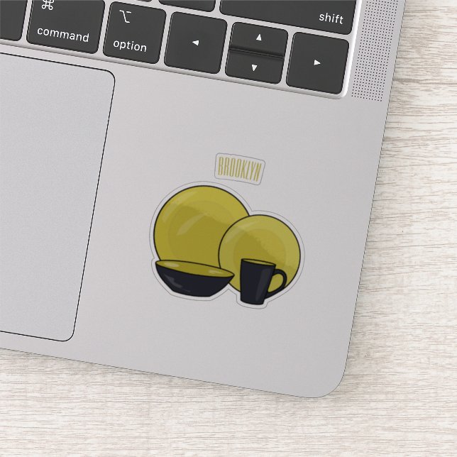 Tableware set cartoon illustration  (Detail)