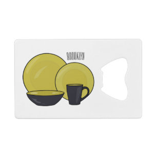 Tableware set cartoon illustration
