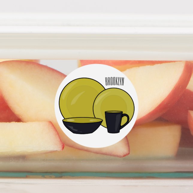 Tableware set cartoon illustration  (Affixed)