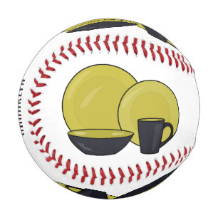 Tableware set cartoon illustration baseball