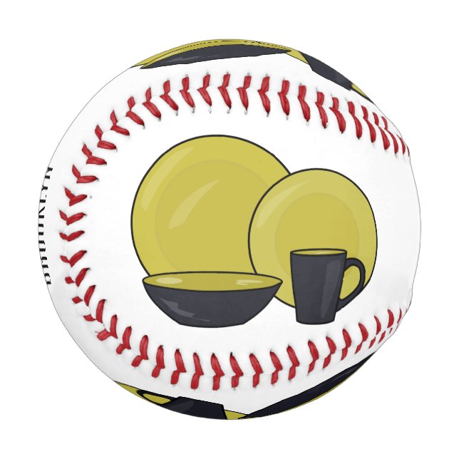 Tableware set cartoon illustration  baseball (Front Left)