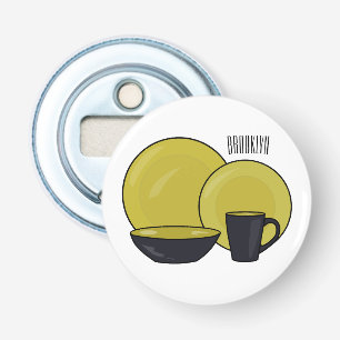 Tableware set cartoon illustration bottle opener