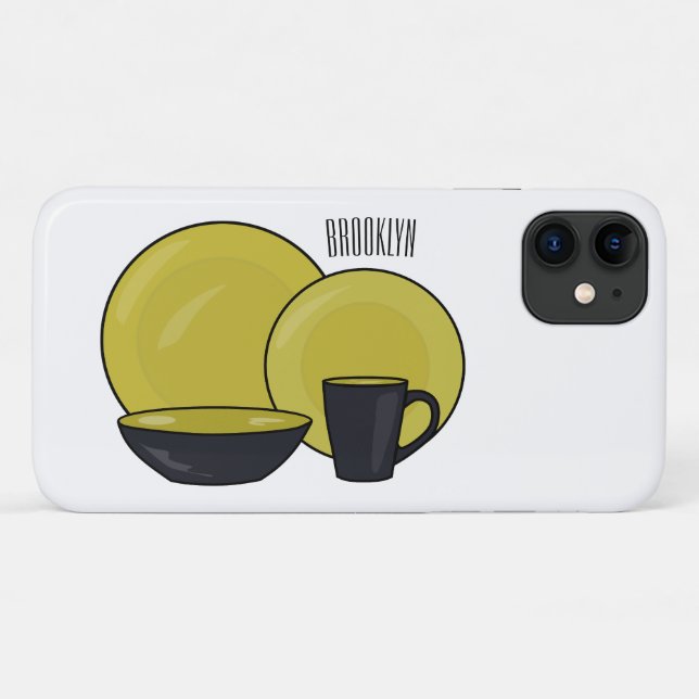 Tableware set cartoon illustration  Case-Mate iPhone case (Back (Horizontal))