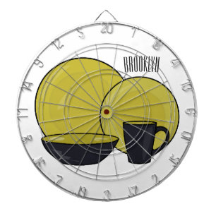 Tableware set cartoon illustration dartboard