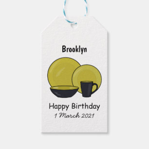 Tableware set cartoon illustration  gift tags