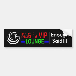 Tabu Black Bumper Sticker VIP