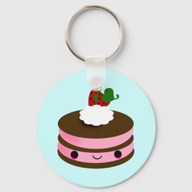 Tabu Japan Cake Line- Pink Key Ring (Front)