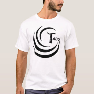 Tabu Mens No Sleeve Black Logo Abstract Back T-Shirt