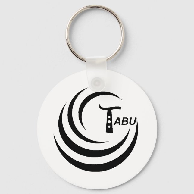 Tabu T Logo Large Black colour Key Ring (Front)
