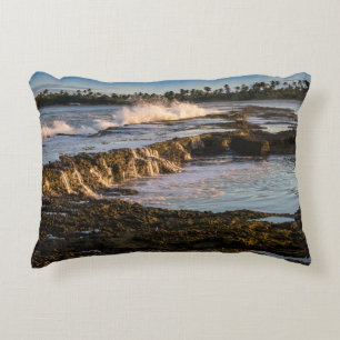 Tabuba Beach: Breaking Waves On The Reefs Decorative Cushion
