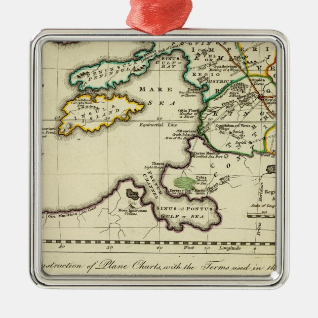 Tabularum geographicarum specimen World Map Metal Tree Decoration (Front)