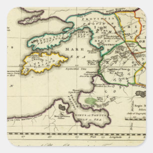 Tabularum geographicarum specimen World Map Square Sticker