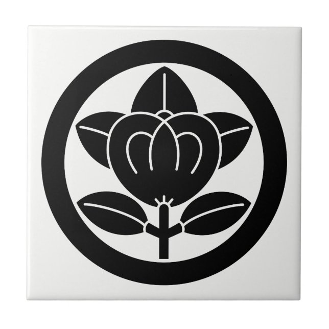 Tachibana in a circle (Rokutsuwari Drawing) Ceramic Tile (Front)