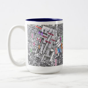 Tachikawa Air Base Japan Base Map~C-124 Two-Tone Coffee Mug