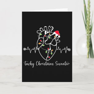 Tachy Christmas Sweater Anatomy Heart Cardiac Nurs Card