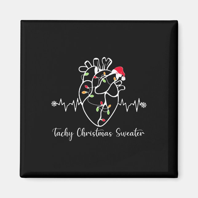 Tachy Christmas Sweater Anatomy Heart Cardiac Nurs Magnet (Front)