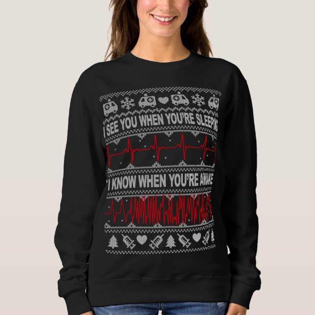 Tachy Nurse and Doctor Ugly Christmas Sweater Medi (Front)