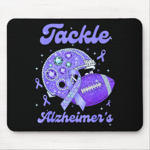 Tackle alzheimers fight end support wear purple mouse pad