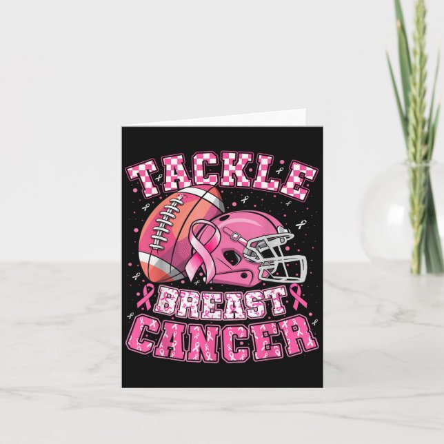 Tackle Breast Cancer Awareness American Football M Card (Front)