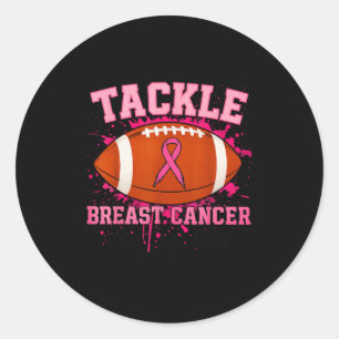 Tackle Breast Cancer Awareness American Football M Classic Round Sticker