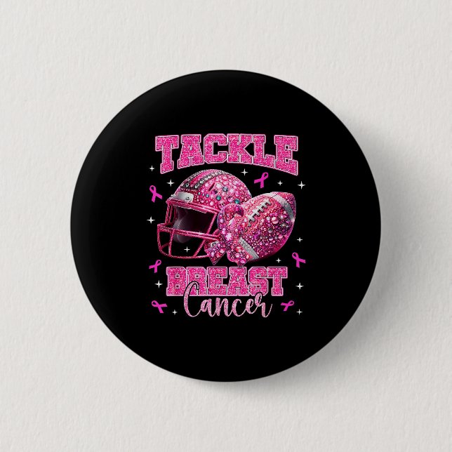 Tackle Breast Cancer Awareness American Football N 6 Cm Round Badge (Front)