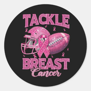 Tackle Breast Cancer Awareness American Football P Classic Round Sticker