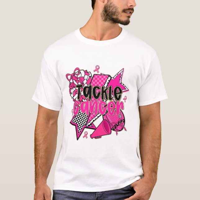 Tackle Breast Cancer Awareness American Footbyll P T-Shirt (Front)