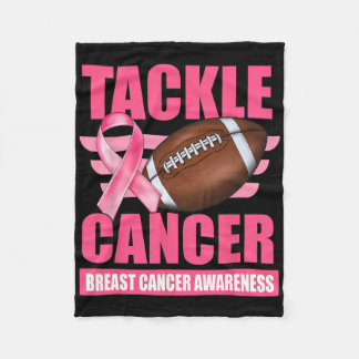 Tackle Breast Cancer Awareness American Footll Pin Fleece Blanket