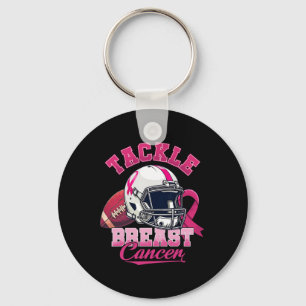 Tackle Breast Cancer Awareness American Footll Pin Key Ring