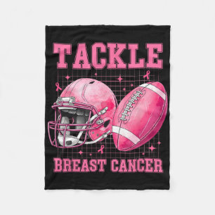 Tackle Breast Cancer Awareness American Footll Wom Fleece Blanket