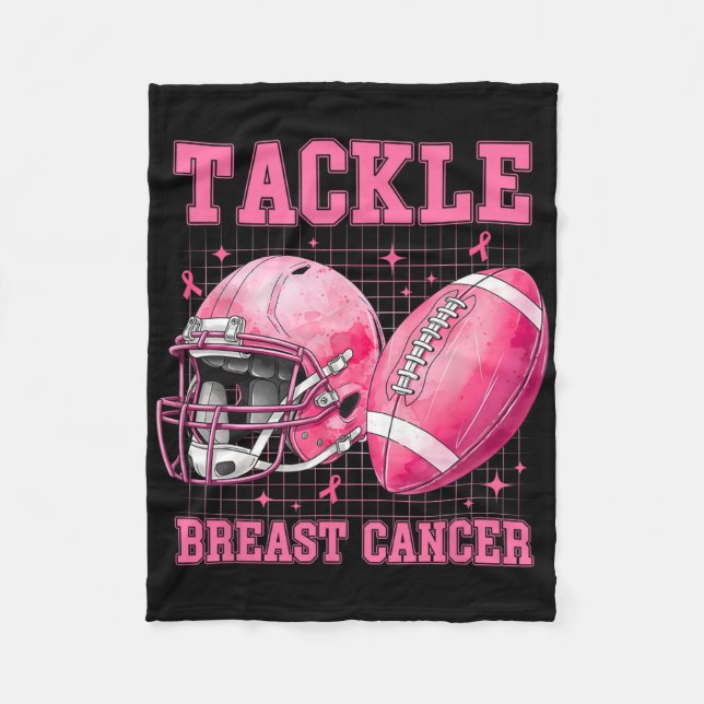 Tackle Breast Cancer Awareness American Footll Wom Fleece Blanket (Front)