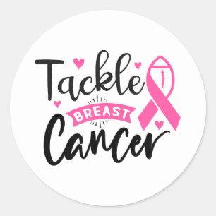 Tackle Breast Cancer Awareness Classic Round Sticker