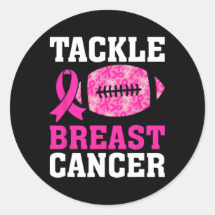 Tackle Breast Cancer Awareness Fighting American F Classic Round Sticker