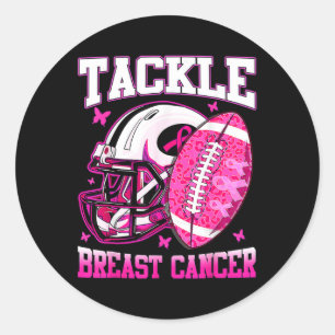 Tackle Breast Cancer Awareness Fighting American F Classic Round Sticker