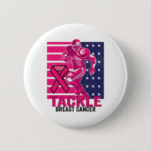 Tackle Breast Cancer Awareness Footbyll Breast Can 6 Cm Round Badge